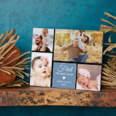 Happy 1st Vaderdag Black Blue 4 foto Collage Fotoplaat (Zijkant)