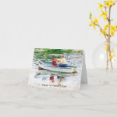 Happy 1st Vaderdag Boating Scene Kaart (Gele Bloem)