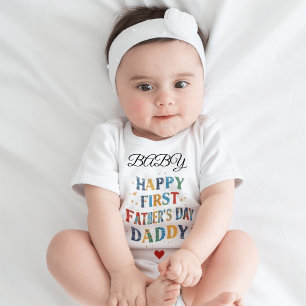 Happy 1st Vaderdag, Daddy Heart / Aangepaste naam Kinder Shirts