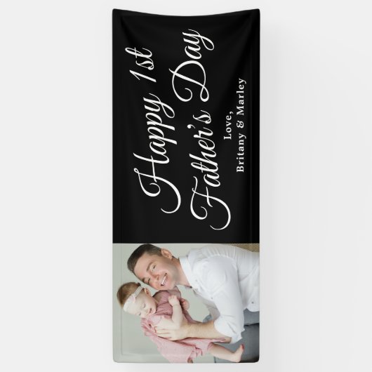 Happy 1st Vaderdag Foto Spandoek (Verticaal)