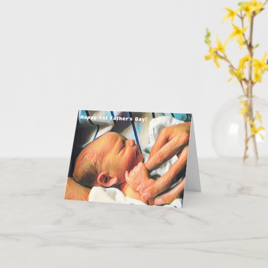 Happy 1st Vaderdag Greeting Kaart (Gele Bloem)
