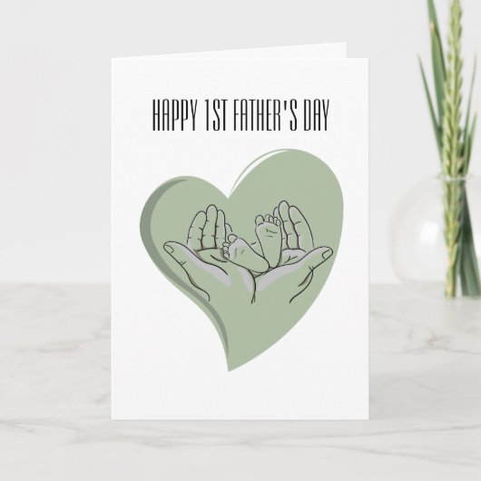 Happy 1st Vaderdag Kaart voor nieuwe vader (Voorkant)