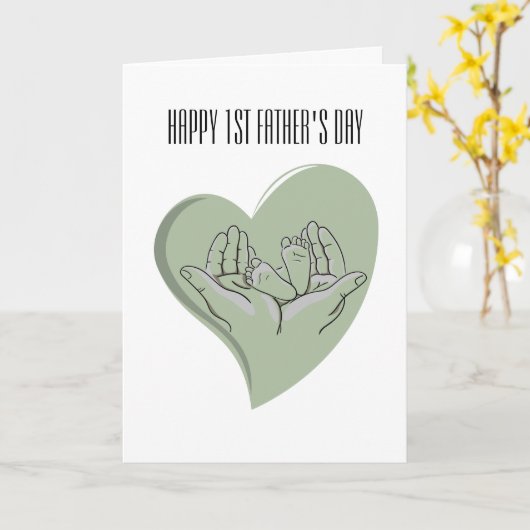 Happy 1st Vaderdag Kaart voor nieuwe vader (Gele Bloem)