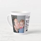 Happy 1st Vaderdag New Dad Baby 2 Foto Latte Mok (Linkerhoek)