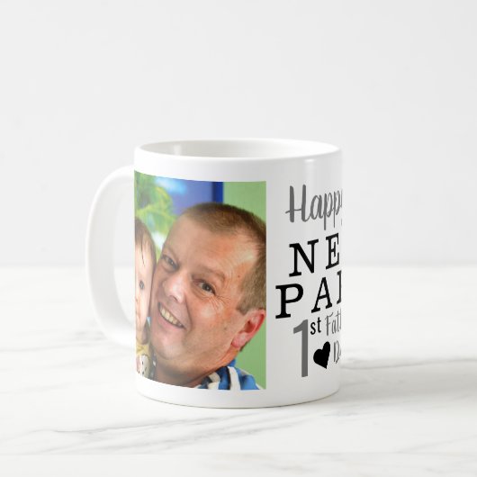 Happy 1st Vaderdag New Papa Foto   Koffiemok (Voorkant links)