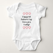 Happy 1st Vaderdag, papa, cadeau van baby,   Romper (Voorkant)