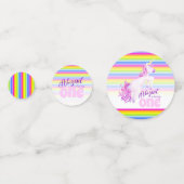 Happy 1st verjaardag unicorn name paper confetti (Achterkanten)