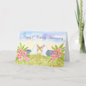 Happy 1st Wedding Anniversary  Laysan Albatross Kaart (Voorkant)