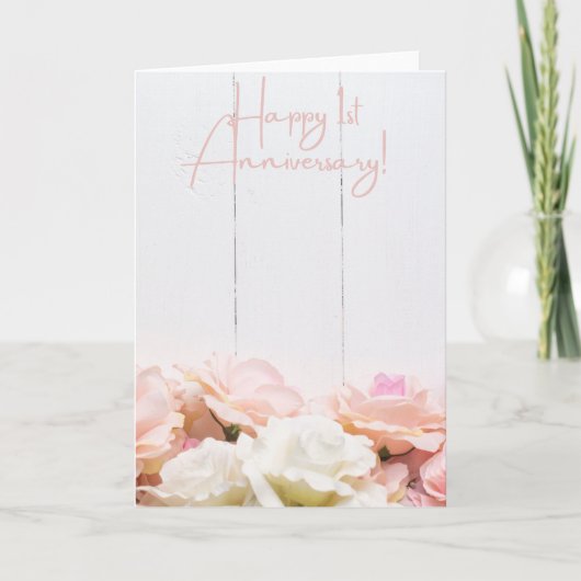 Happy 1st Wedding Jubileum Kaart (Voorkant)