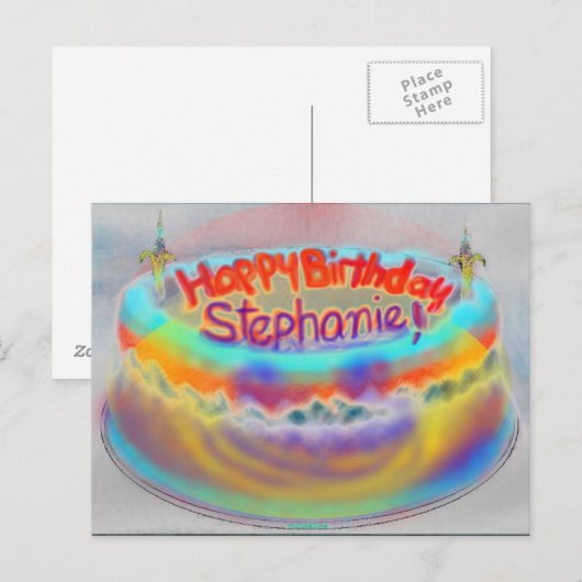Happy 2014 Birthday Stephanie Post Card Briefkaart (Voorkant / Achterkant)