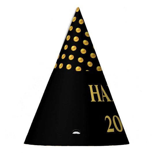 Happy 2019 & Gold Polka Dots Feesthoedjes (Links)