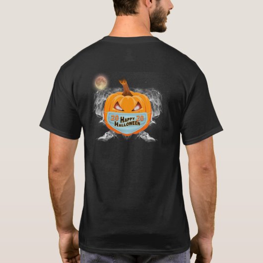 : Happy 2020 Halloween Fire Eyed Pumpkin T-shirt (Achterkant)