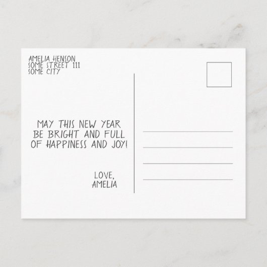 Happy 2023 Positive Woman Foto Nieuw jaar Feestdagenkaart (Achterkant)