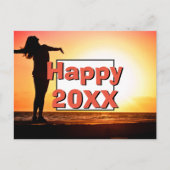 Happy 2023 Positive Woman Foto Nieuw jaar Feestdagenkaart (Voorkant)