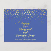 Happy 2024 - Gold Script & Confetti - Nieuwjaar Briefkaart (Voorkant)