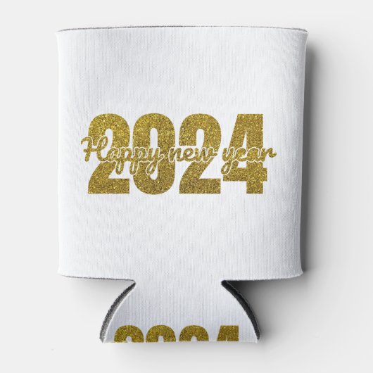 Happy 2024 T-shirt Blikjeskoeler (Voorkant)