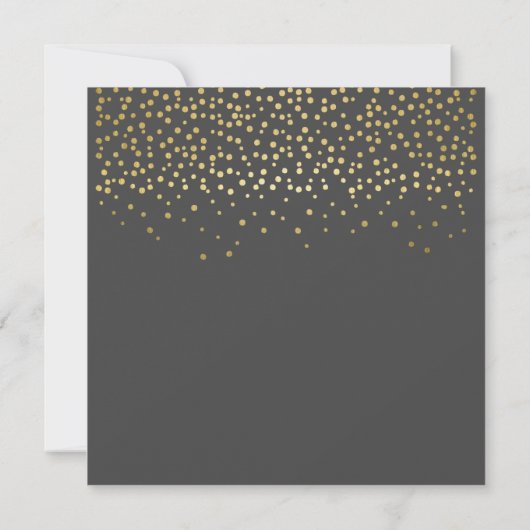 Happy 2024 - Zwart & Faux Gold Script & Confetti (Achterkant)