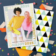 Happy 2025 blokkeert Lijst typografie Nieuwjaarsfo