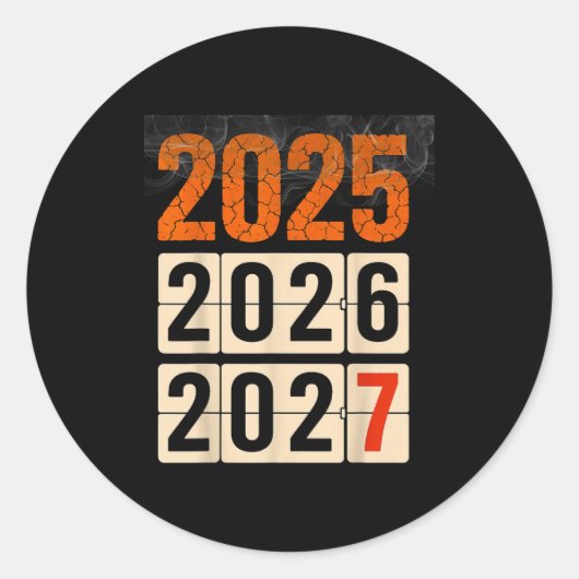 Happy 2026 2027 New Year Funny 67 Meme Six Seven M Ronde Sticker (Voorkant)