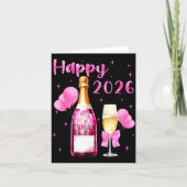 Happy 2026 Cheers To A New Year 2026 Champagne Coq Kaart (Voorkant)