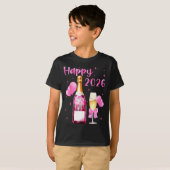 Happy 2026 Cheers To A New Year 2026 Champagne Coq T-shirt (Voorkant volledig)