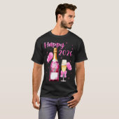 Happy 2026 Cheers To A New Year 2026 Champagne Coq T-shirt (Voorkant volledig)