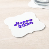 Happy 2026 kartonnen onderzetters (Gekanteld)