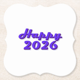 Happy 2026 kartonnen onderzetters