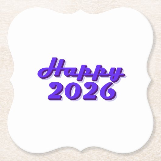 Happy 2026 kartonnen onderzetters (Voorkant)