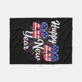 Happy 2026 New Year Patriotic Fireworks Design Par Fleece Deken (Voorkant (Horizontaal))