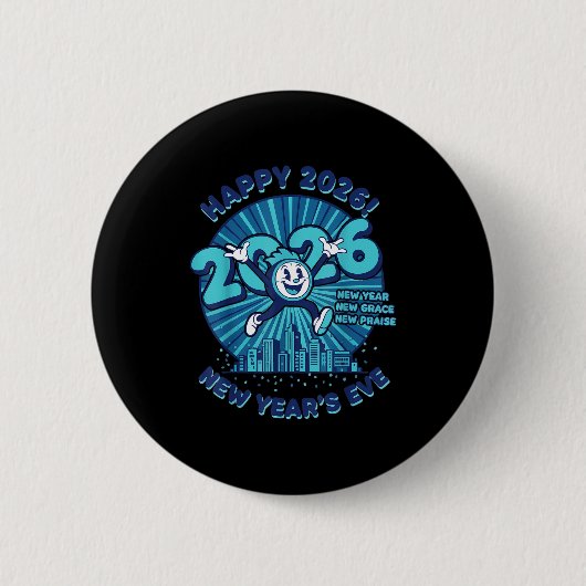 Happy 2026 New Year's Eve Celebration Design  Ronde Button 5,7 Cm (Voorkant)
