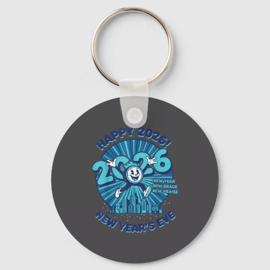 Happy 2026 New Year's Eve Celebration Design Sleutelhanger (Voorkant)
