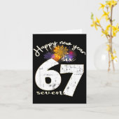 Happy 2026 New Year's Eve Party 67 Six Seven Meme  Kaart (Gele Bloem)