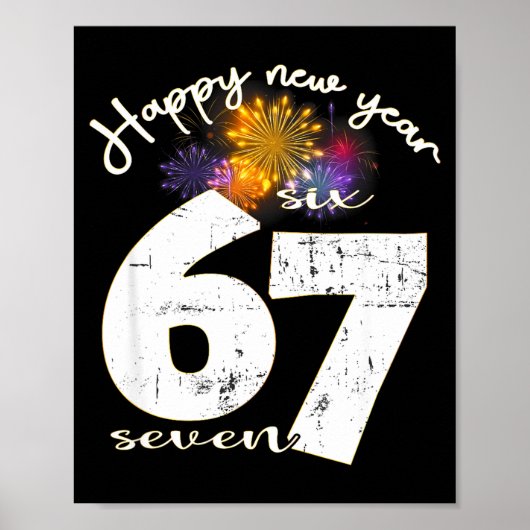 Happy 2026 New Year's Eve Party 67 Six Seven Meme  Poster (Voorkant)