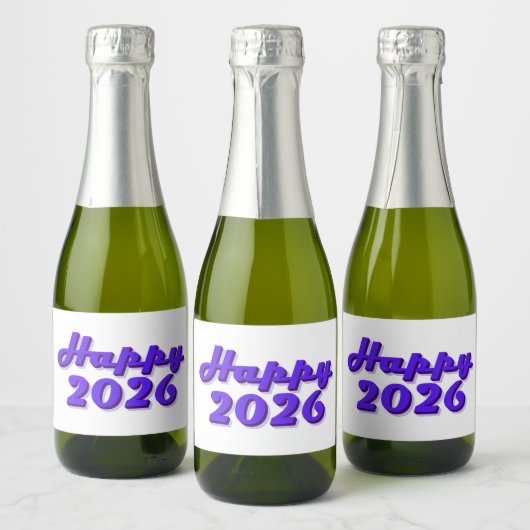 Happy 2026 sparkling wijnetiket (Flessen)