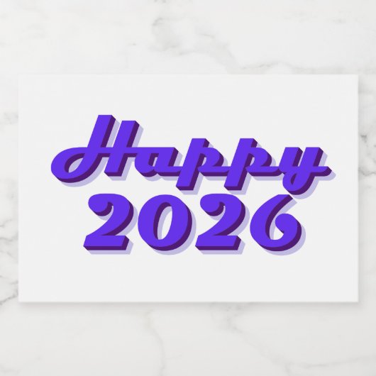 Happy 2026 sparkling wijnetiket (Enkel label)