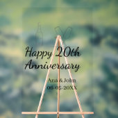 Happy 20th anniversary champagne bottle glass name acryl bord (Neutraal)