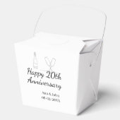 Happy 20th anniversary champagne bottle glass name bedankdoosjes (Voorkant)