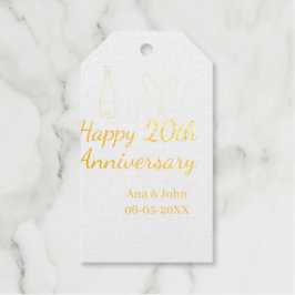 Happy 20th anniversary champagne bottle glass name cadeaulabels