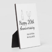 Happy 20th anniversary champagne bottle glass name fotoplaat (Zijkant)
