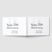 Happy 20th anniversary champagne bottle glass name gastenboek (Volledig)