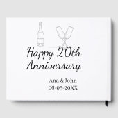 Happy 20th anniversary champagne bottle glass name gastenboek (Achterkant)