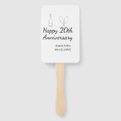 Happy 20th anniversary champagne bottle glass name handwaaier (Achterkant)