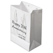 Happy 20th anniversary champagne bottle glass name medium cadeauzakje (Voorkant Gekanteld)