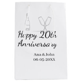 Happy 20th anniversary champagne bottle glass name medium cadeauzakje