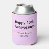 Happy 20th anniversary pink purple pastel name bol blikjeskoeler (Blikje Voorkant)