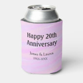 Happy 20th anniversary pink purple pastel name bol blikjeskoeler (Blikje Achterkant)