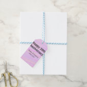 Happy 20th anniversary pink purple pastel name bol cadeaulabel (Met Touw)