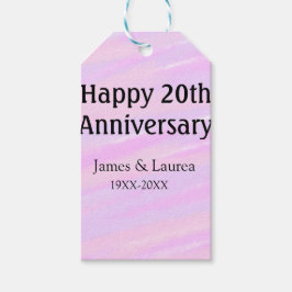 Happy 20th anniversary pink purple pastel name bol cadeaulabel