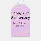 Happy 20th anniversary pink purple pastel name bol cadeaulabel (Achterkant)